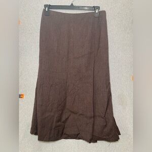 Harve Benard by Benard Holtzman 100% Wool Flare Skirt Size 8P Petite Brown